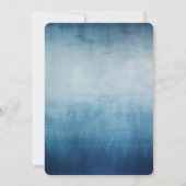 Blauw Goud Glitter Tropische Palm Tree Wedding Kaart (Achterkant)