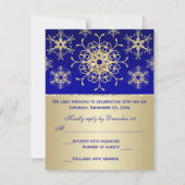 Blauw, Goud Glitter UITZICHT Sneeuwvlokken RSVP Ka (Achterkant)