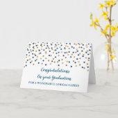 Blauw Goud Goddochter Gefeliciteerd Afstuderen Kaart (Gele Bloem)