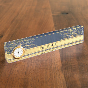 Blauw goud  goud naambordje