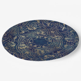 Blauw goud  goud papieren bordje