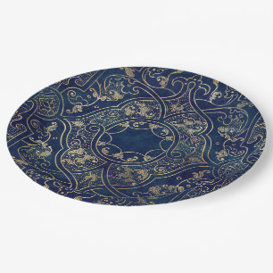 Blauw goud  goud papieren bordje