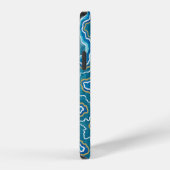 Blauw Goud Grafische Agaat iPhone Hoesje (Rechterkant)