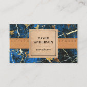 Blauw Goud Graniet Splashback Keuken Aanrecht Visitekaartje (Voorkant)