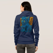 Blauw & Goud Griffin Mascot Kunst Hoodie (Achterkant volledig)