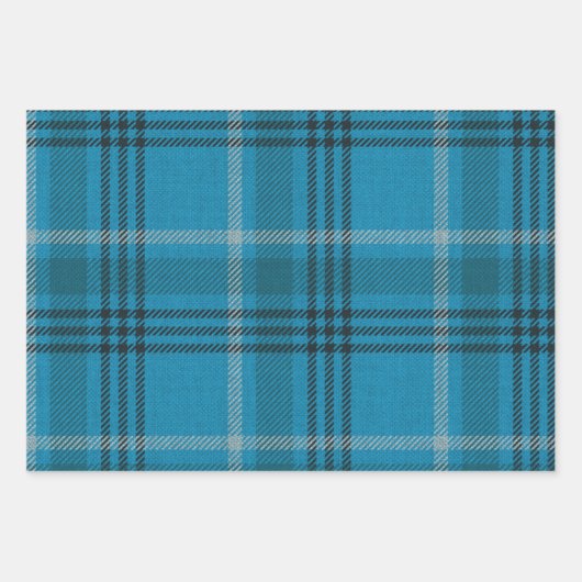 Blauw, Goud, Groen Plaid Inpakpapier Vel (Voorkant)