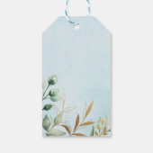 Blauw Goud Groen Safari Wild Animals Baby shower Cadeaulabel (Achterkant)