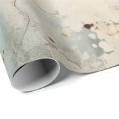 Blauw Goud Grunge Patroon Cadeaupapier (Rol Hoek)