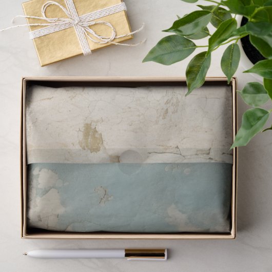 Blauw Goud Grunge Patroon Tissuepapier (Geschenk)