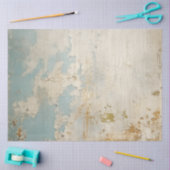 Blauw Goud Grunge Patroon Tissuepapier (Craft)