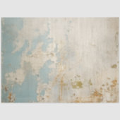 Blauw Goud Grunge Patroon Tissuepapier (Voorkant)