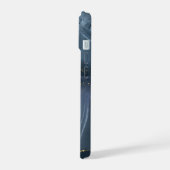 Blauw Goud Handgeschilderde Alcoholinkt iPhone 15 Case (Linkerkant)