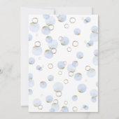 Blauw Goud Happy Hour Bubble en Baby shower Kaart (Achterkant)