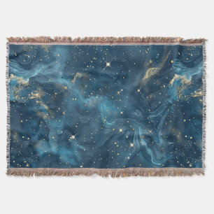 Blauw Goud Hemels Sterrenstelsel Nevel Sterren Deken