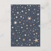 Blauw & Goud Hemelse Bruiloft Informatiekaartje (Achterkant)