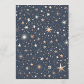 Blauw & Goud Hemelse Bruiloft Menu (Achterkant)