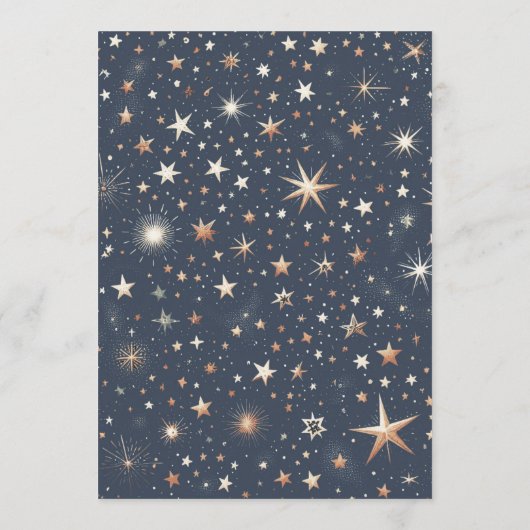 Blauw & Goud Hemelse Bruiloft Menu (Achterkant)