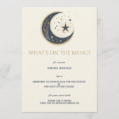 Blauw & Goud Hemelse Bruiloft Menu (Voorkant)