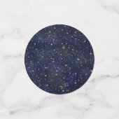 Blauw & Goud Hemelsterren Fantasievolle Waterverf Confetti (Kleine voorkant)