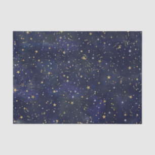 Blauw & Goud Hemelsterren Fantasievolle Waterverf Tissuepapier