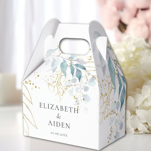 Blauw Goud ( Imitat ) Wit Bruiloft Collectie Bedankdoosjes