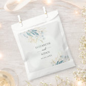 Blauw Goud (Imiteer) Waterverf Bruiloft Collectie Bedankzakje (Geknipt)