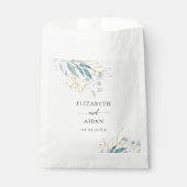 Blauw Goud (Imiteer) Waterverf Bruiloft Collectie Bedankzakje (Voorkant)