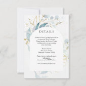 Blauw Goud (Imiteer) Wit Bruiloft Collectie RSVP (Voorkant)