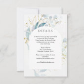 Blauw Goud (Imiteer) Wit Bruiloft Collectie RSVP Kaartje (Voorkant)