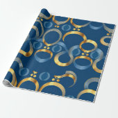 Blauw goud inpakpapier (Uitgerold)