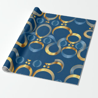 Blauw goud inpakpapier