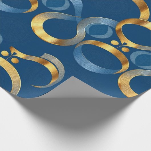 Blauw goud inpakpapier (Hoek)
