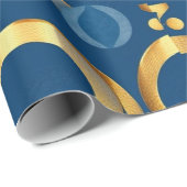 Blauw goud inpakpapier (Rol Hoek)