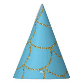 Blauw & Goud Iridescerende Glans Zeemeermin Feestj Feesthoedjes (Links)