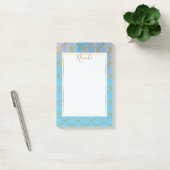 Blauw & Goud Iriserende Glanzende Zeemeermin Schub Post-it® Notes (Kantoor)