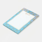 Blauw & Goud Iriserende Glanzende Zeemeermin Schub Post-it® Notes (Schuin)