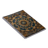 Blauw & Goud Islamitisch Mandala Spiraal Notebook Notitieboek (Rechterzijde)