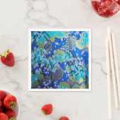 Blauw Goud Japans Kimono Bloemen Decoupage Papier Servet (Insitu)