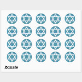 Blauw & Goud Joods Davidster-symbool Ronde Sticker (Vel)
