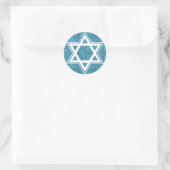 Blauw & Goud Joods Davidster-symbool Ronde Sticker (Tas)