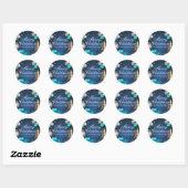 Blauw & Goud Kerstbal Kerst sticker (Vel)