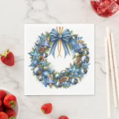 Blauw & Goud Kerstkrans Servet (Insitu)
