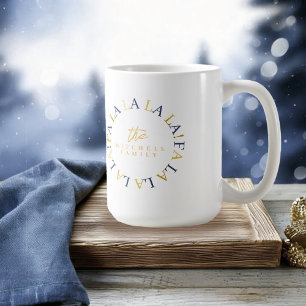 Blauw Goud Kerstmis Fa La ID1009 Koffiemok