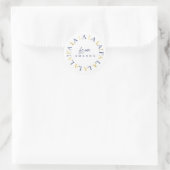 Blauw Goud Kerstmis Fa La ID1009 Ronde Sticker (Tas)