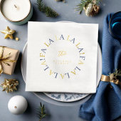 Blauw Goud Kerstmis Fa La ID1009 Servet