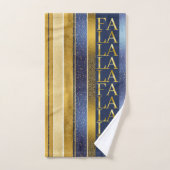 Blauw Goud Kerstmis Fa La Patroon#27 ID1009 Bad Handdoek (Handdoek)
