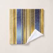 Blauw Goud Kerstmis Fa La Patroon#27 ID1009 Bad Handdoek (Wasdoekje)