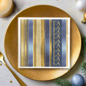 Blauw Goud Kerstmis Fa La Patroon#27 ID1009 Servet