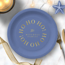 Blauw Goud Kerstmis Ho Ho ID1009