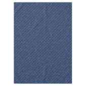 Blauw Goud Kerstmis Typografie Patroon#36 ID1009 Tafelkleed (Voorkant)